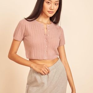 Reformation Cashmere Germaine Cropped Sweater